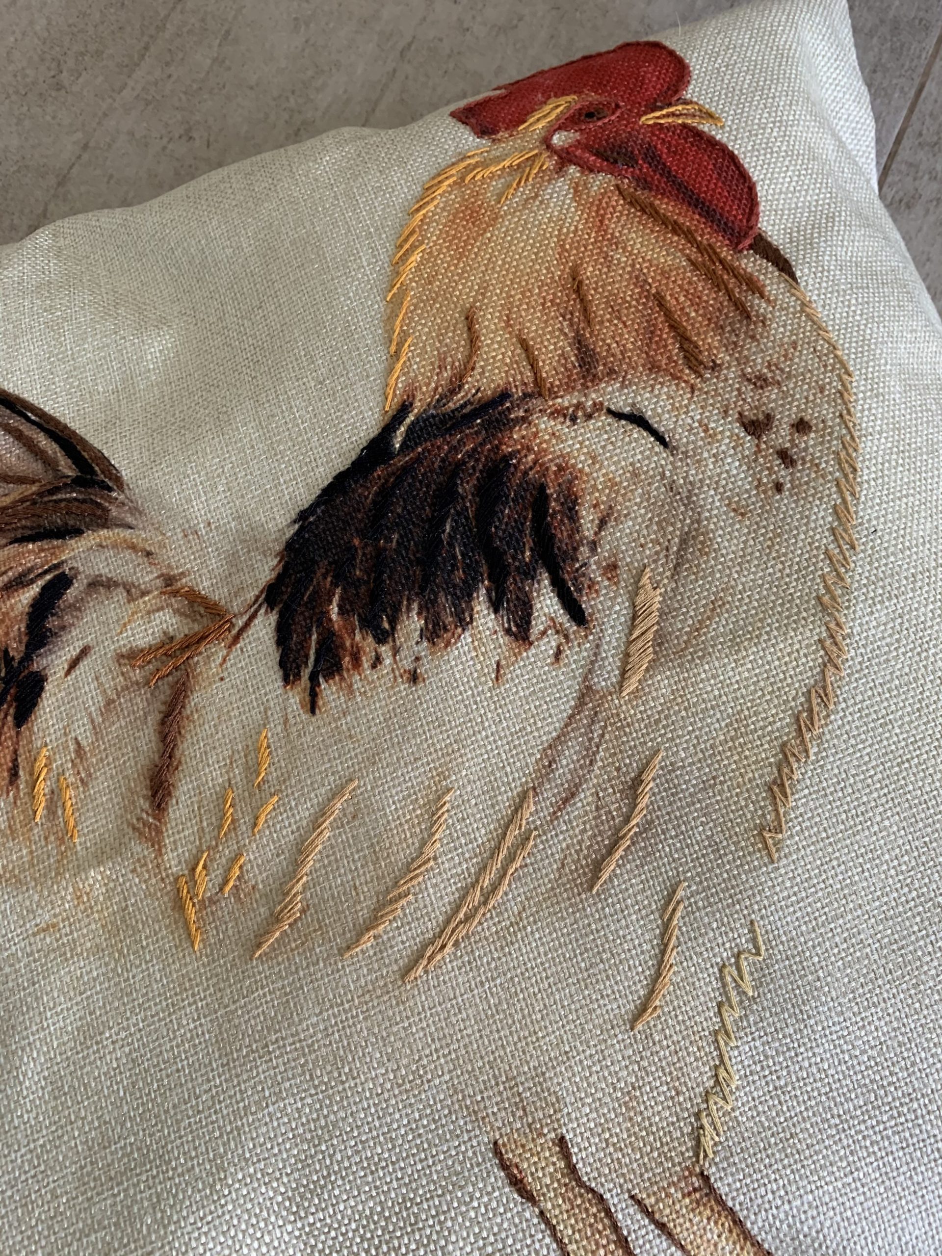 Cojín Gallina Ponedora con Bordado
