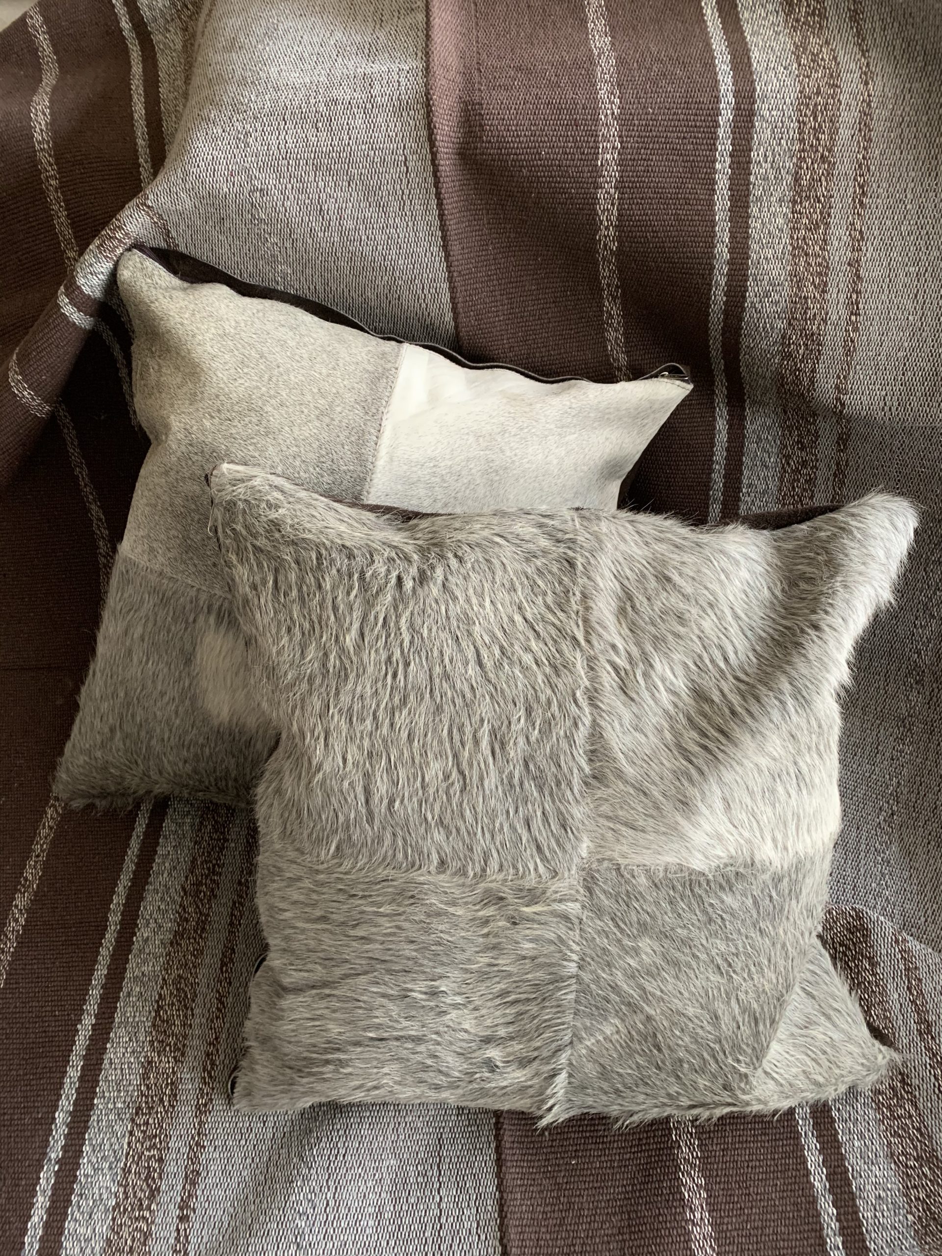 Cojín Cuero Gris 55x55